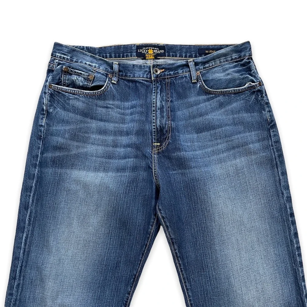 Lucky Brand Jeans Men 40x30 (ACTUAL 39x29.5) Blue Relaxed Straight 181 Denim